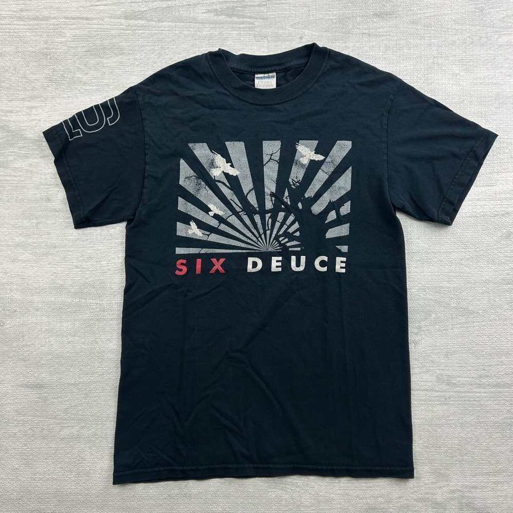 Vintage 90s Six Deuce Shirt Size Small Black Band Concert Cyber Grunge Tee